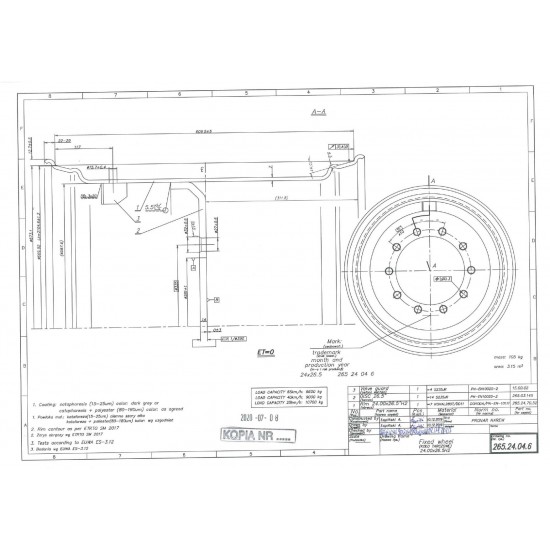 Velg 24,00x26,5 F10 ET0 281/335/27 (265.24.04.6)